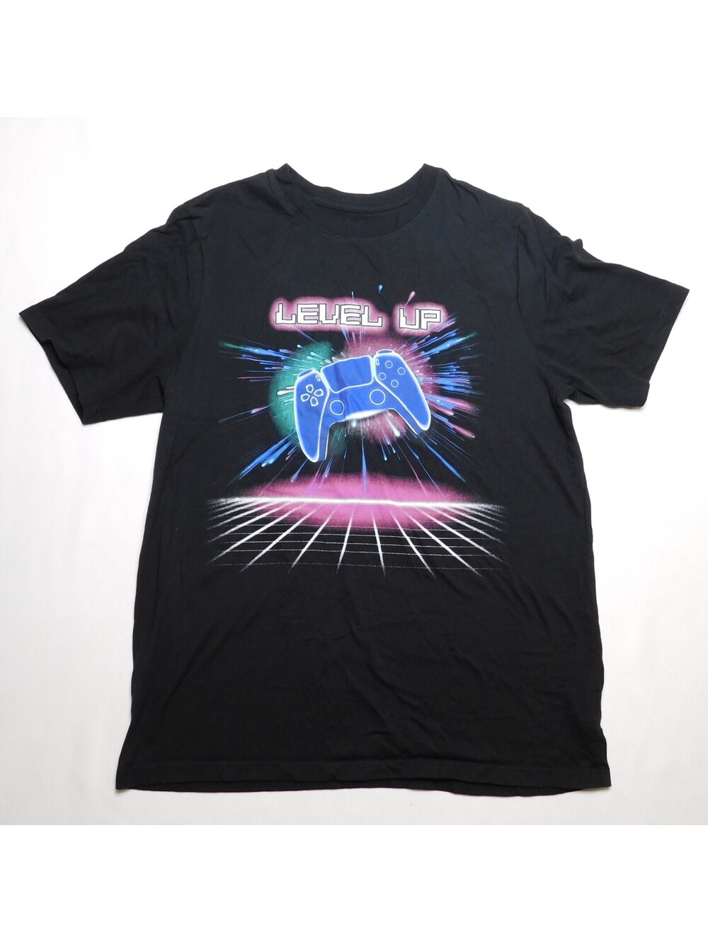 Wonder Nation Boys Shirt Size XXL 18 Black Level Up Gaming Controller Graphic Te